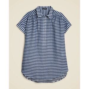 J. Crew Crinkled Tunic Beach Dress Size XS NWT Gingham Print Coverup